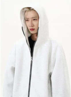 Oversized Zip-Up Zip-Through Hoodie Jacket -Modern Wear Shop b4d1f501e1838129dc120a3315b7fbf6