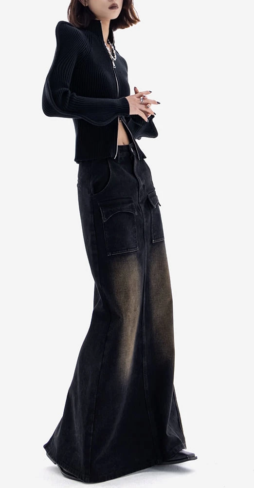 Sandblast Maxi Denim Skirt 2 Sandblast Maxi Denim Skirt - Image 2