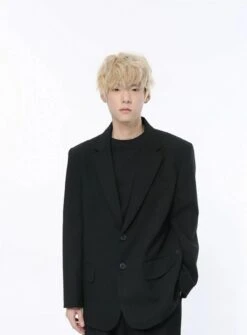 Structured Single-Breasted Retro Oversized Blazer -Modern Wear Shop b59bb192111eb320f512a4fe2d0ec9e2