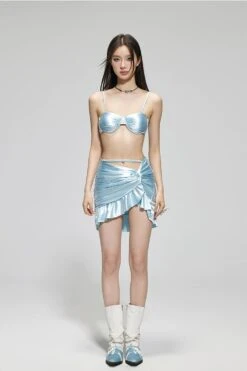 Satin Ruched Bikini Top With Wrap Skirt Set 25 Satin Ruched Bikini Top With Wrap Skirt Set -Modern Wear Shop b5a932fe1ac422d5aa23131f1ca29318