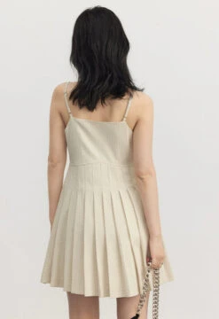 Pinstripe Texture Oversized Blazer And Pleated Dress Set -Modern Wear Shop b5b1bc51fa7d2476a0697699ec08e5a5