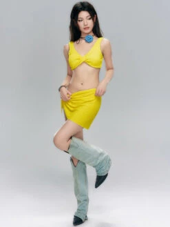 Twist Front Bikini Top With Sarong Skirt Set 12 Twist Front Bikini Top With Sarong Skirt Set -Modern Wear Shop b5dedc135786cfdeb670866b265cf699