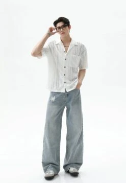 Button-Up Sheer Lace Shirt With Geometric Pattern 15 Button-Up Sheer Lace Shirt With Geometric Pattern -Modern Wear Shop b6ad203a7bfaf18d769147803c0fc8a7