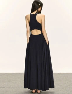 Sleeveless Racerback Maxi Dress With Cut-Out Back -Modern Wear Shop b6c3003265082b97f0280f082decb893