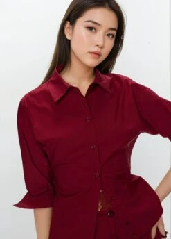 Button-Up 3/4 Sleeve Shirt And Mini Skirt Two-Piece Set -Modern Wear Shop b71ae806199f487de8847177c9075260 3824d0e1 9742 40ad 8a05 f86fd77874fb