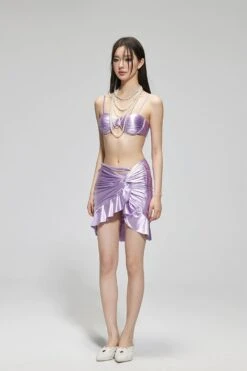 Satin Ruched Bikini Top With Wrap Skirt Set 36 Satin Ruched Bikini Top With Wrap Skirt Set -Modern Wear Shop b799341f75ed5fbd27a912e9a3ba7d48