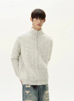 Fuzzy Ribbed Trim Mock Neck Zip Jacket 18 Fuzzy Ribbed Trim Mock Neck Zip Jacket -Modern Wear Shop b7be3eadbea7f655732945f3cc58a6b2