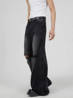 Vintage Washed Knee Ripped Wide-Leg Denim Jeans 15 Vintage Washed Knee Ripped Wide-Leg Denim Jeans -Modern Wear Shop b7c7ee5627c8fb7f857b546981f6c921