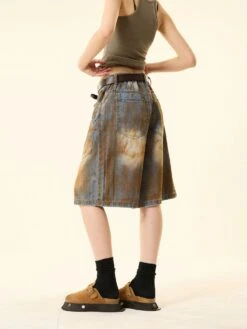 Sandblast Denim Bermuda Shorts With Oversized Pockets -Modern Wear Shop b7f95e6ed1279cceaebb0981092ba5a4