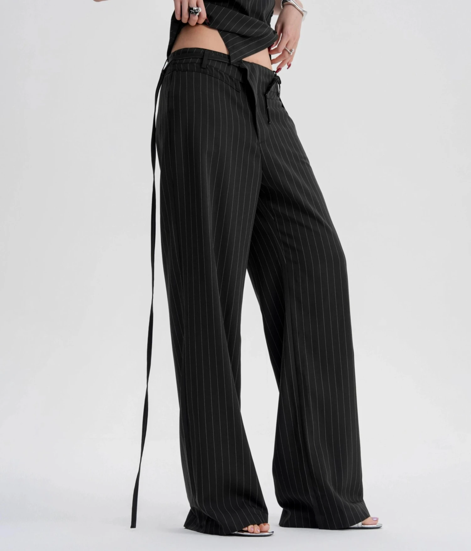 Striped Halter Top And Wide Leg Pants Set 10 Striped Halter Top And Wide Leg Pants Set - Image 10