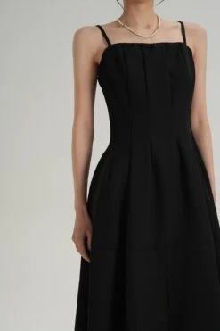 Pleated Spaghetti Strap Midi Dress With Front Slit -Modern Wear Shop b84b5397049e406f6262205bcee30c4a