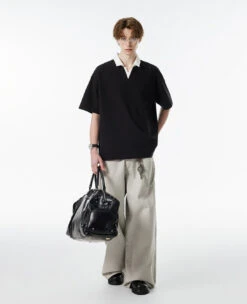 Contrast Collar Short Sleeve Polo Shirt -Modern Wear Shop b87b7781aa2237175a22c1bdee25b072