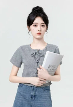 Square Neck Drawstring Crop Top -Modern Wear Shop b88a06cb9e8bf27b4083d3ca3571becb