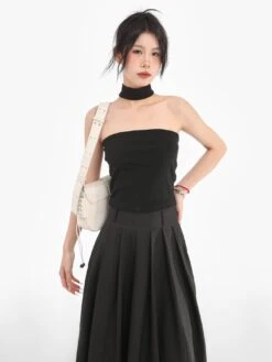 Choker-Neck Halter Tube Top With Open Back Design -Modern Wear Shop b9048f41336af677a8924d6227d7904e