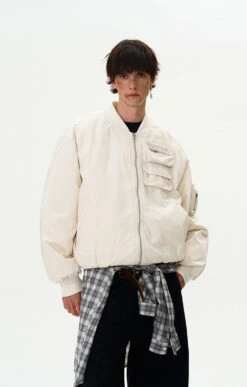 Drop Shoulder Oversized Bomber Jacket With Sleeve Zip Pocket -Modern Wear Shop b95acb0fee07e12d7b120ffe935873f7