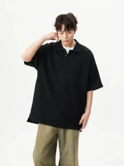 Textured Knit Short Sleeve Polo Shirt 20 Textured Knit Short Sleeve Polo Shirt -Modern Wear Shop b971c5e65526bc4e3aadb6773167af8b