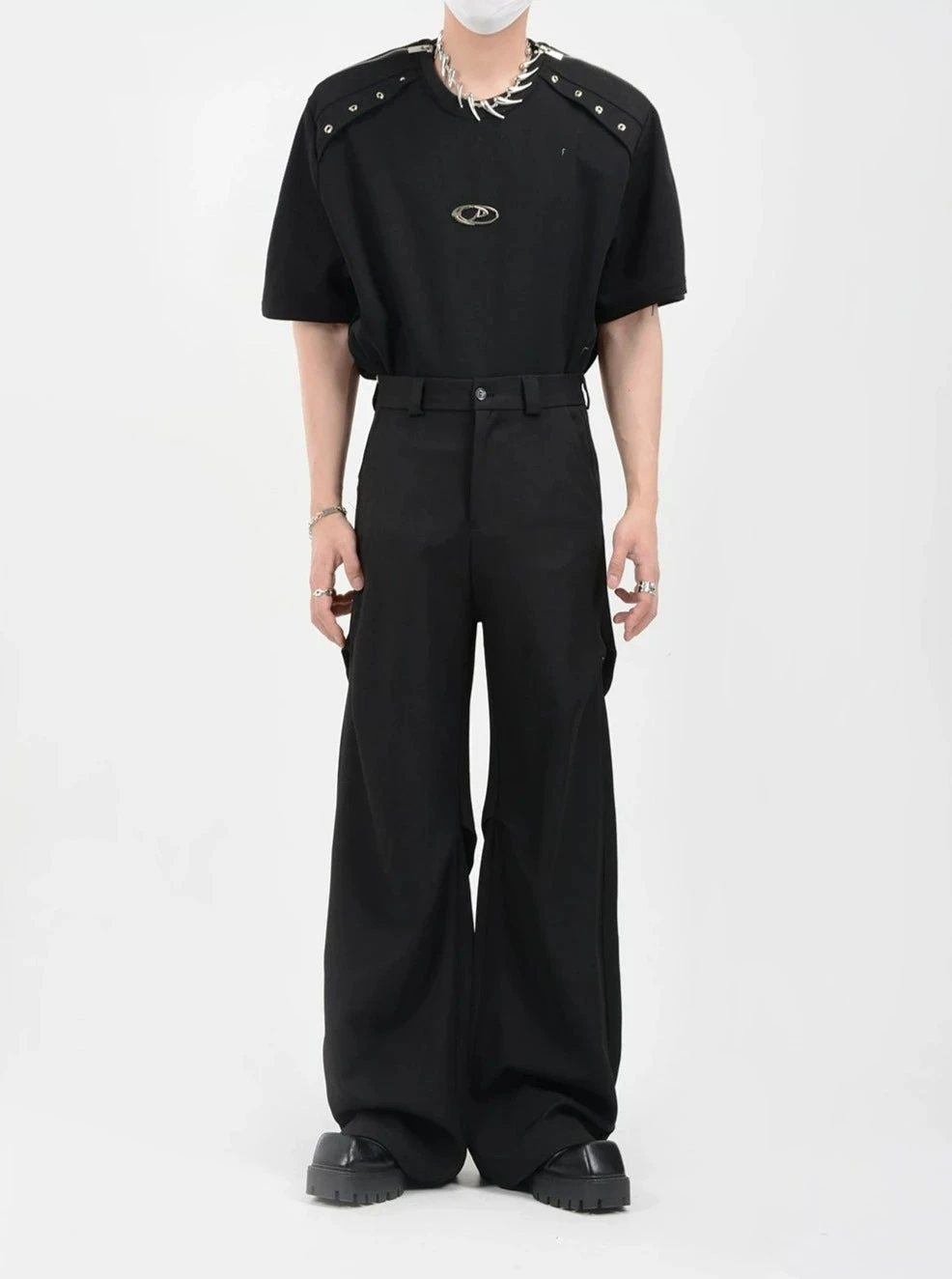 Wide Leg Belted Trousers With Pleated Detail 7 Wide Leg Belted Trousers With Pleated Detail - Image 7