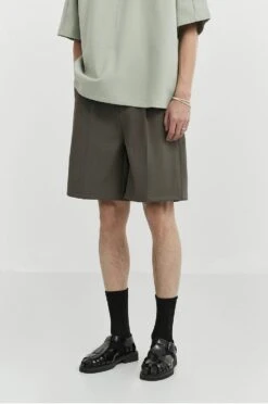 Pleated Tailored Bermuda Shorts With Belt Detail -Modern Wear Shop b9d55f4df9843370fd81bfdc86e38022