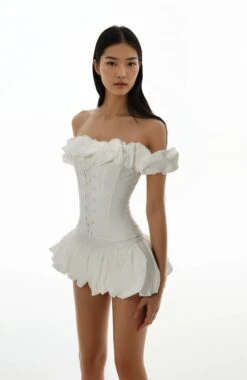 Ruffle Off Shoulder Corset Top And Micro Mini Skirt Two-Piece Set -Modern Wear Shop bab7c71b8620c094cbca32dd3b5e6c26 9194a575 481a 4f37 9ecc d42bdbca504a