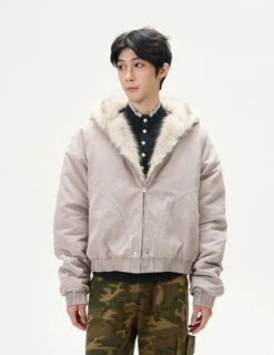 Oversized Faux Fur Collar Hooded Bomber Jacket 17 Oversized Faux Fur Collar Hooded Bomber Jacket -Modern Wear Shop bbf00268f03ac71c140f771b198e3b04