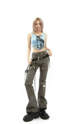 Utility Cargo Pocket Straight-Leg Trousers -Modern Wear Shop bc0a9b94105d09ee4ad73b92aaebfbca