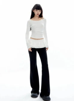 Bell Bottom Ruffle Waistband Skirt-Pants -Modern Wear Shop bc9ecb1e7875be621df2c315dfffa9d6