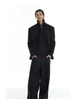 Structured Single Breasted Blazer With Zip Details -Modern Wear Shop bca138a42a4eef9d69a04a835ace9341