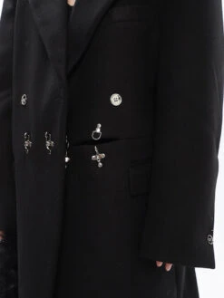 Long Double-Breasted Coat With Silver Accents 32 Long Double-Breasted Coat With Silver Accents -Modern Wear Shop bcaea495d3fddd6e41b6f32f84a3c583