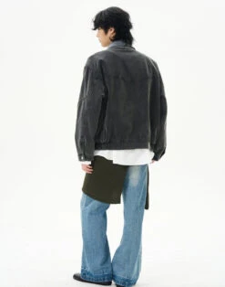 Oversized Worker Button Jacket With Contrast Collar 21 Oversized Worker Button Jacket With Contrast Collar -Modern Wear Shop bcb847ee5272d9efc6f1f4dccd67db38