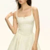 Sleeveless Square Neckline Skater Flared Mini Dress
