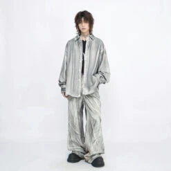 Stone Wash Button-Up Faded Denim Overshirt -Modern Wear Shop bd9f2bcad5d23494fa2917cd29a3db55