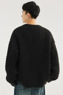 Cable Knit Ribbed Trim Sweatshirt -Modern Wear Shop be625683863e837c290edfe0dfbd8f02
