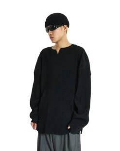 Oversized Ribbed V-Neck Pullover Long Sleeve Tee 11 Oversized Ribbed V-Neck Pullover Long Sleeve Tee -Modern Wear Shop be7fb19b792fb40bb2e55001bc067026