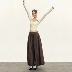 Halter Cutout-Layered Ribbed Long Sleeve Top -Modern Wear Shop bec39a1a2ef494e7bdc0c5d8f8586c9c