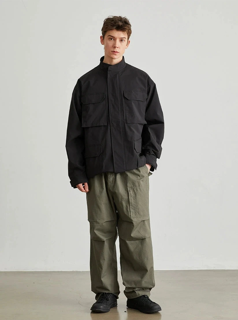 Utility Jacket With Stand Collar And Patch Pockets 12 Utility Jacket With Stand Collar And Patch Pockets - Image 12