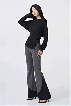 Off-Shoulder Folded Long Sleeve Top -Modern Wear Shop bf23f45f3bd20691e0493cef5dcfcb7c
