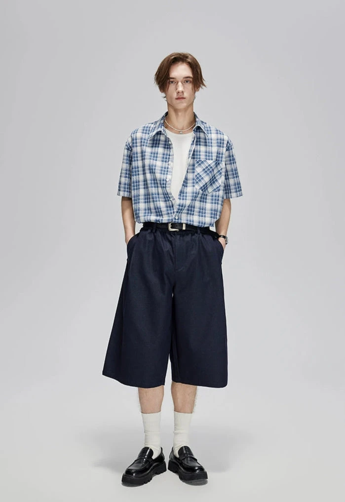 Elastic Waist Wide Leg Pleated Longline Bermuda Shorts 10 Elastic Waist Wide Leg Pleated Longline Bermuda Shorts - Image 10