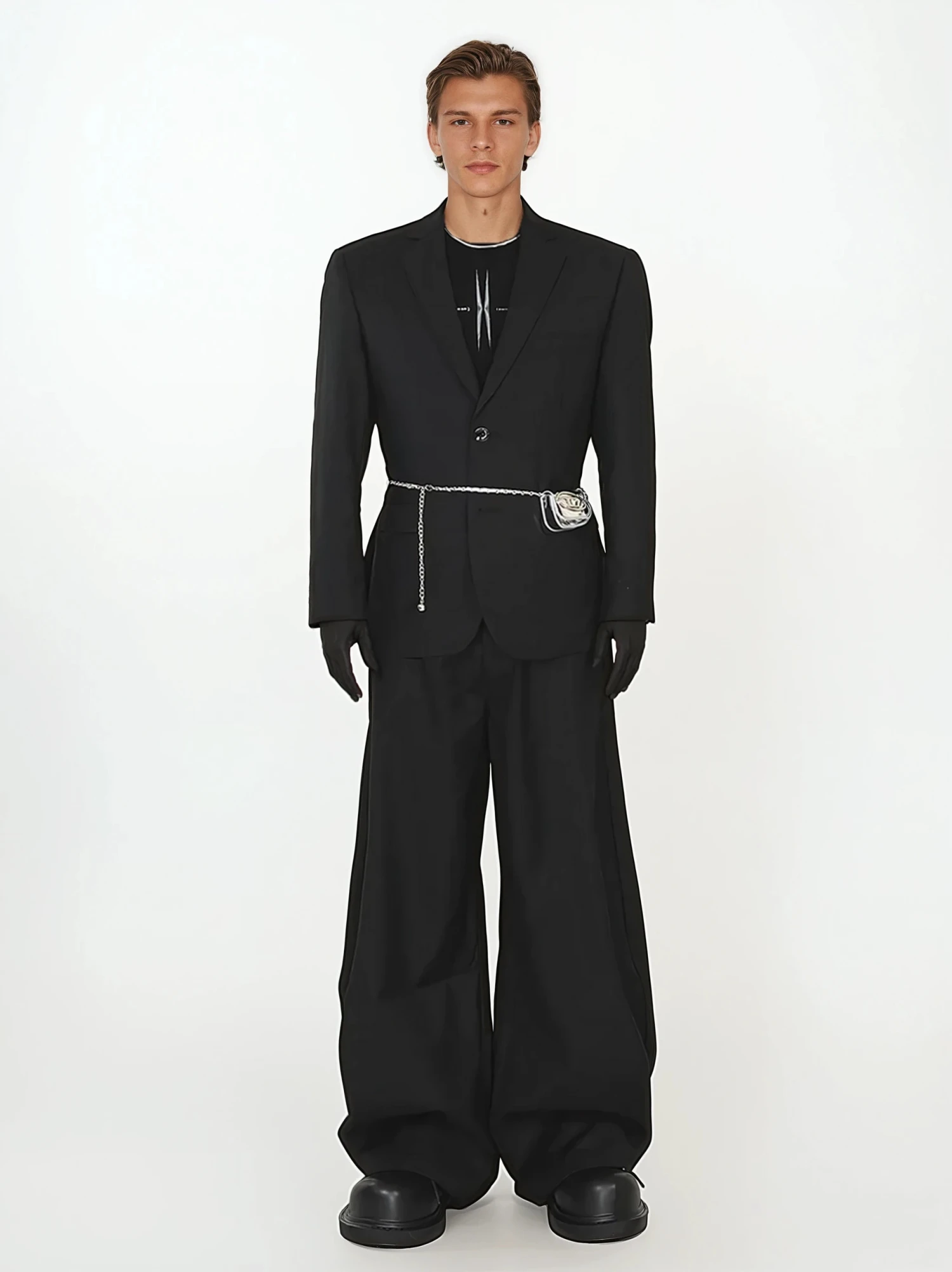 Single-Breasted Tailored Blazer With Notch Lapel And Pockets 4 Single-Breasted Tailored Blazer With Notch Lapel And Pockets - Image 4