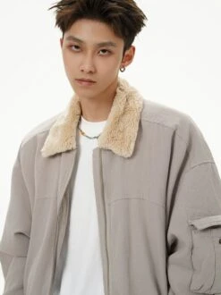 Fleece Lined Collar Zip-Up Bomber Jacket 28 Fleece Lined Collar Zip-Up Bomber Jacket -Modern Wear Shop bf80bb5dda181ff0e4f073839c981247