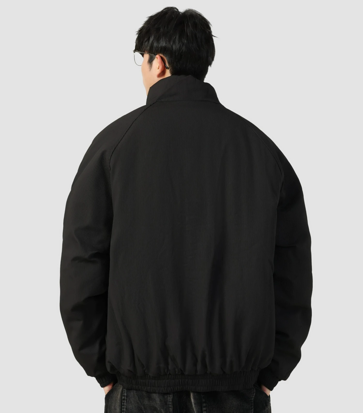 Oversized Ribbed Zip Jacket With Elastic Hem 12 Oversized Ribbed Zip Jacket With Elastic Hem - Image 12