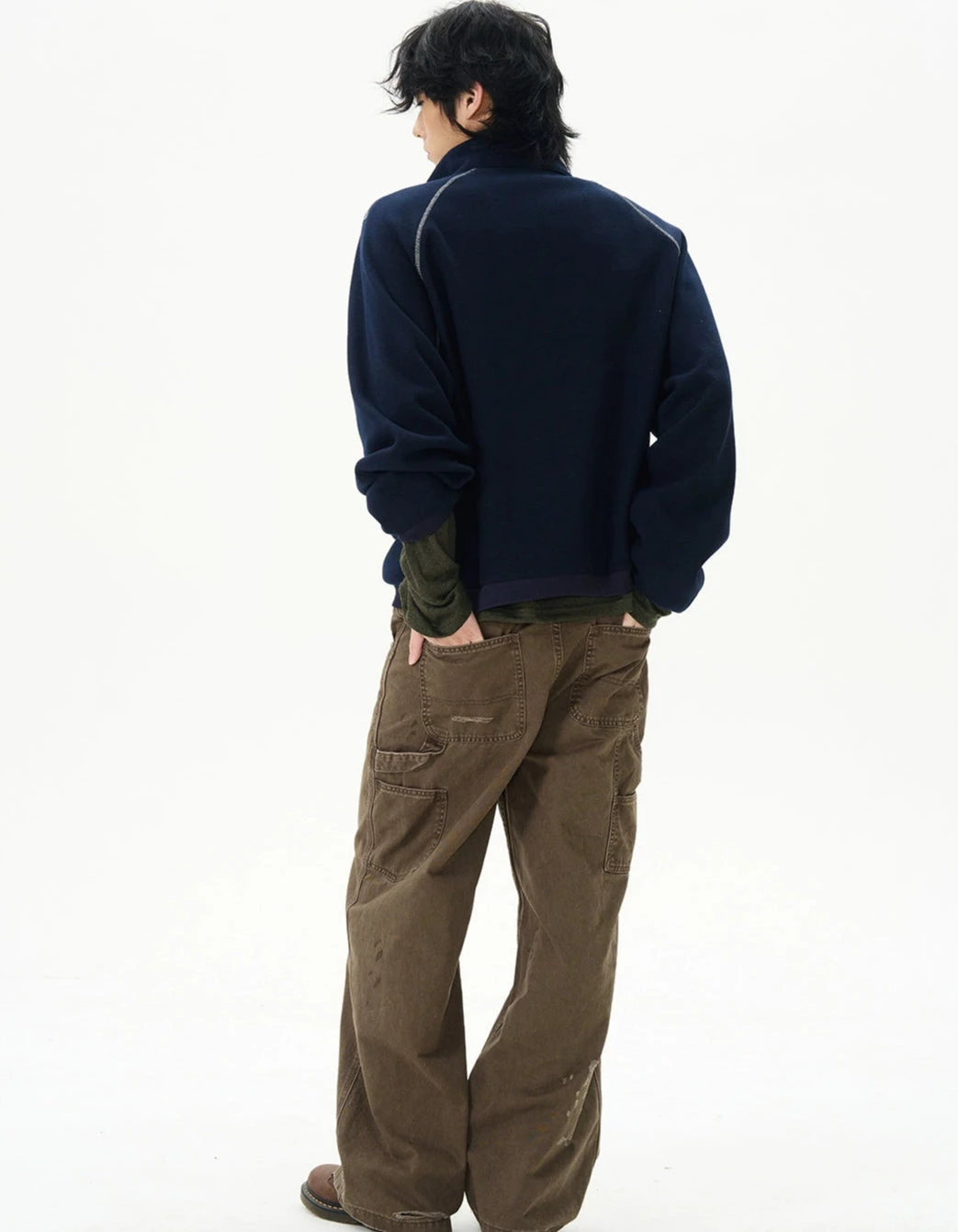 Oversized Contrast-Stitch Quarter Zip Sweatshirt 5 Oversized Contrast-Stitch Quarter Zip Sweatshirt - Image 5