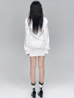 Ruched Bikini With Sarong And Sheer Shirt Cover-Up -Modern Wear Shop c033dfec51903dcfd489f6ffad4b3bee