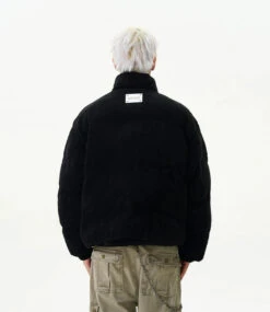 Textured Mid-Crop Puffer Jacket With Ribbed Pocket Details -Modern Wear Shop c041068931a0a555c0a7f935cec9adb6