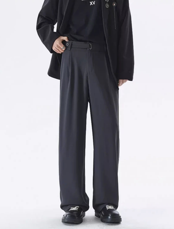 Wide Leg Tailored Lightweight Trousers With Belt Detail 8 Wide Leg Tailored Lightweight Trousers With Belt Detail - Image 8