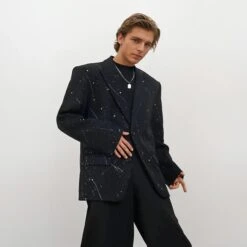 Oversized Paint Splatter Single Breasted Blazer With Wide Lapels -Modern Wear Shop c11b55ea650c2ebea77bae15c99e5b17 f2c4b3da 5129 4479 b4a0 a35e1d49d07a