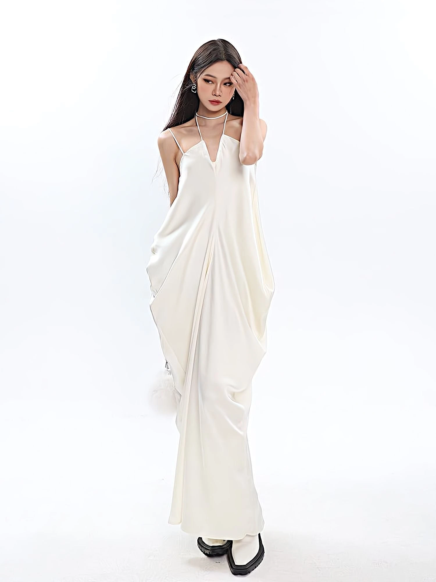 Spaghetti Strap Ruched Maxi Dress 3 Spaghetti Strap Ruched Maxi Dress - Image 3