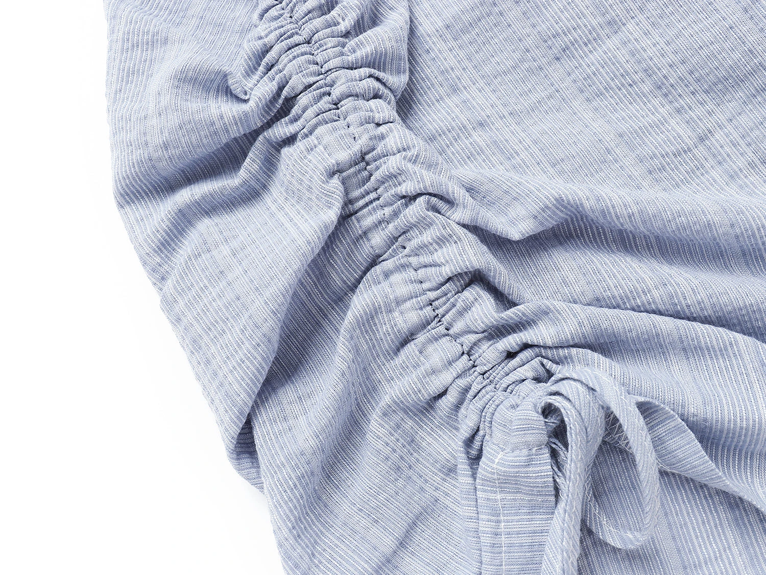 Ruched Side And Shoulder Sleeveless Top With Subtle Stripe Texture 9 Ruched Side And Shoulder Sleeveless Top With Subtle Stripe Texture - Image 9