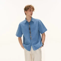 Short Sleeve Button Shirt With Geometric Accents -Modern Wear Shop c1cc52a1d9e3b93b95a315db7b1e6049 77c55237 308b 436b a99f 6b8663c171f3