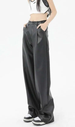 Faux Leather Wide Leg Pants -Modern Wear Shop c204697959f63177b8b1c20e06e2a893