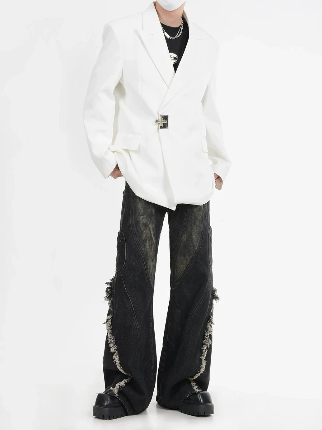 Buckle Detail Oversized Blazer Jacket 13 Buckle Detail Oversized Blazer Jacket - Image 13